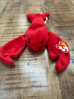Rare Retired Pinchers the Lobster ty Beanie Baby with Tag Errors
